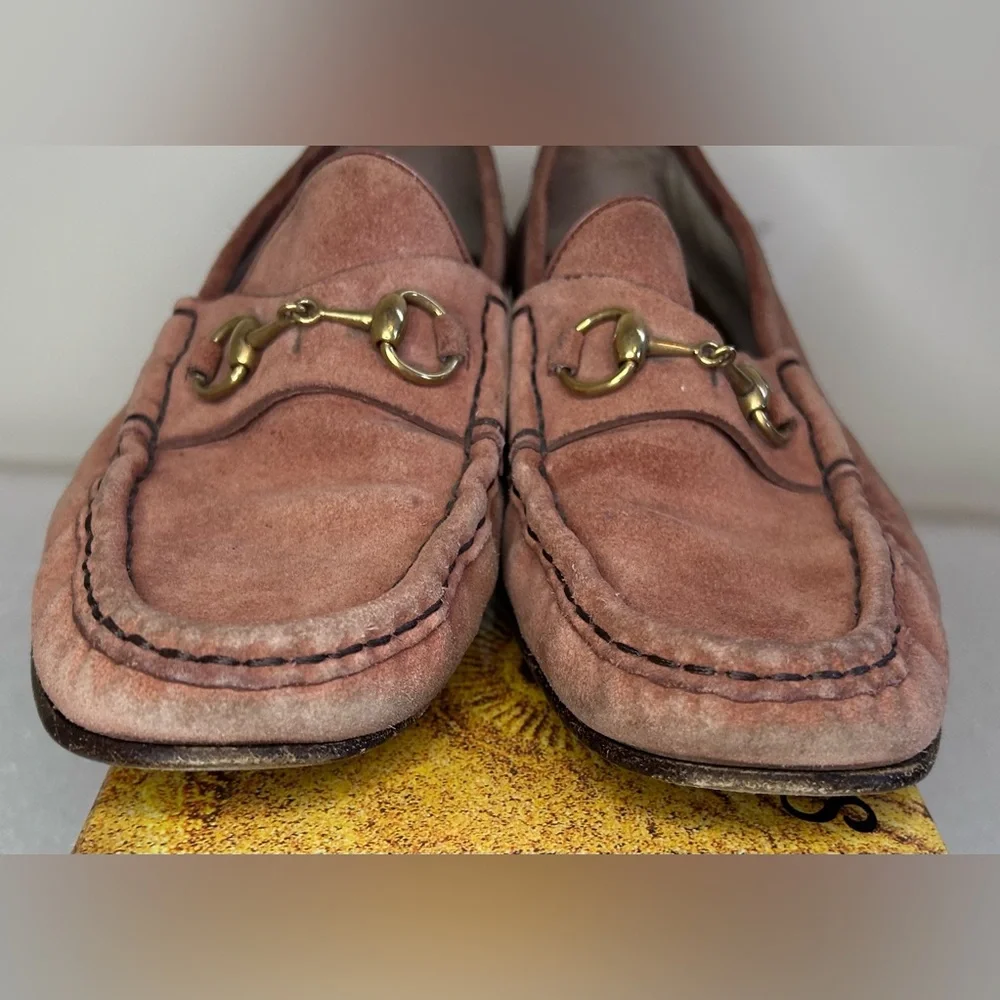 Vintage Gucci Horsebit 1953 Loafers Chestnut Brown Orange Suede Size W’s 39.5 - Picture 4 of 11